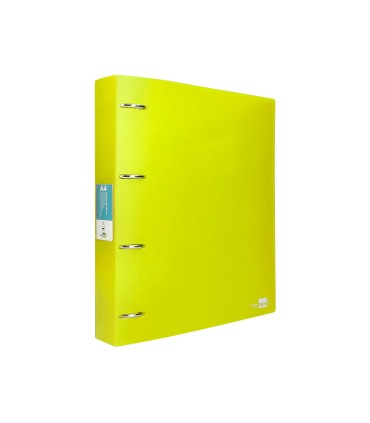 Carpeta liderpapel 4 anillas mixtas 40 mm polipropileno din a4 amarillo fluor opaco