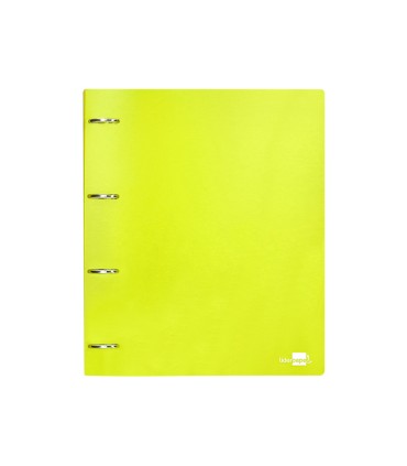 Carpeta liderpapel 4 anillas mixtas 40 mm polipropileno din a4 amarillo fluor opaco