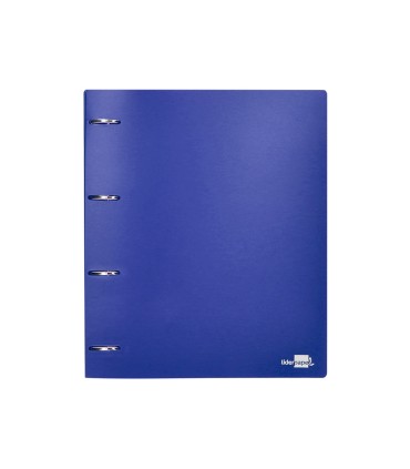 Carpeta liderpapel 4 anillas mixtas 40 mm polipropileno din a4 azul translucido