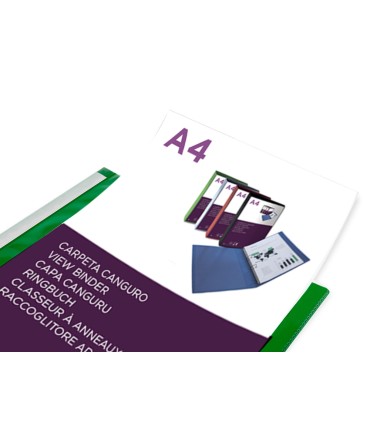 Carpeta liderpapel canguro 2 anillas 25 mm mixtas polipropileno din a4 verde translucido