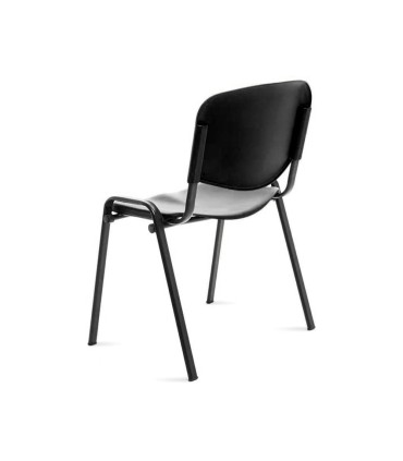 Silla rocada confidente estructura metalica respaldo y asiento en polimero color negro