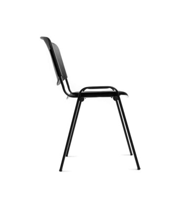 Silla rocada confidente estructura metalica respaldo y asiento en polimero color negro