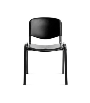 Silla rocada confidente estructura metalica respaldo y asiento en polimero color negro