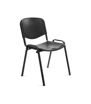 Silla rocada confidente estructura metalica respaldo y asiento en polimero color negro