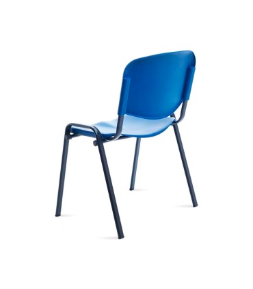 Silla rocada confidente estructura metalica respaldo y asiento en polimero color azul