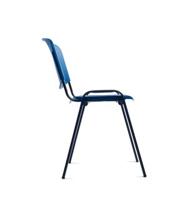 Silla rocada confidente estructura metalica respaldo y asiento en polimero color azul