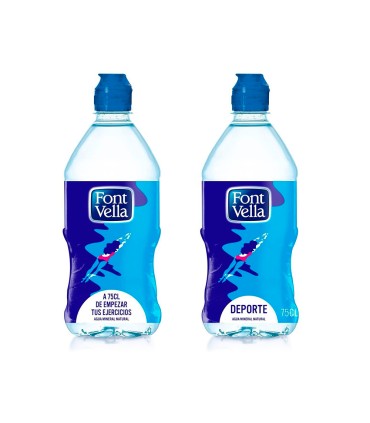 Agua mineral natural font vella botella de 750 ml