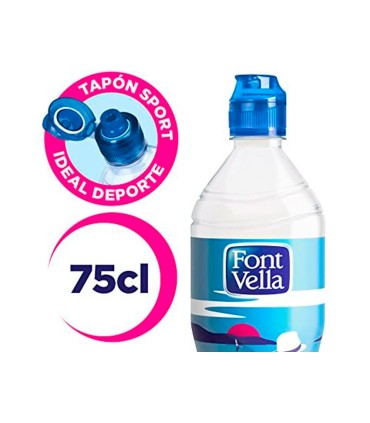 Agua mineral natural font vella botella de 750 ml