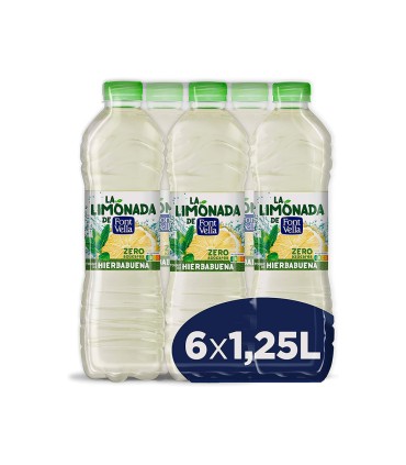 Agua mineral natural font vella lim0nada zero con zumo de limon botella 125 l