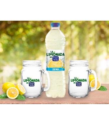 Agua mineral natural font vella lim0nada zero con zumo de limon botella 125 l