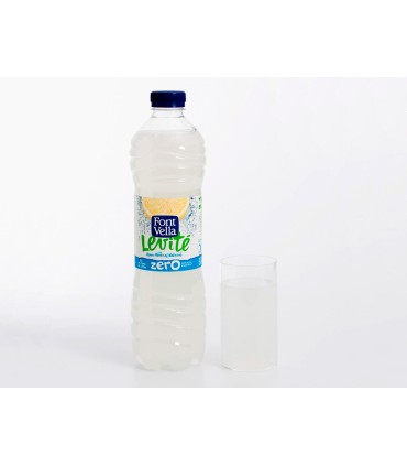 Agua mineral natural font vella lim0nada zero con zumo de limon botella 125 l