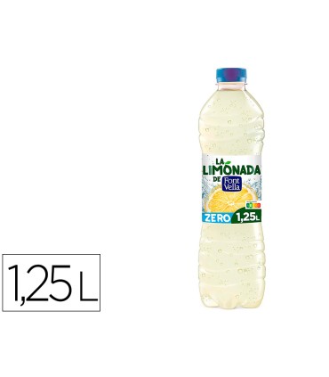 Agua mineral natural font vella lim0nada zero con zumo de limon botella 125 l