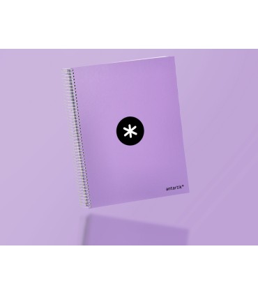 Cuaderno espiral liderpapel a4 micro antartik tapa forrada 120h 100 gr horizontal 5 banda4 taladros color lavanda