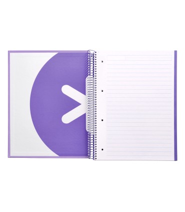 Cuaderno espiral liderpapel a4 micro antartik tapa forrada 120h 100 gr horizontal 5 banda4 taladros color lavanda