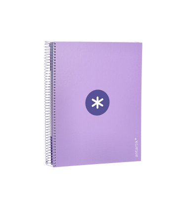 Cuaderno espiral liderpapel a4 micro antartik tapa forrada 120h 100 gr horizontal 5 banda4 taladros color lavanda