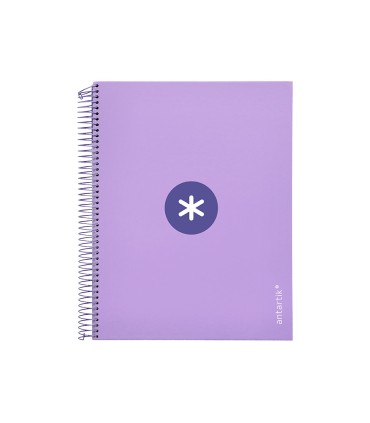 Cuaderno espiral liderpapel a4 micro antartik tapa forrada 120h 100 gr horizontal 5 banda4 taladros color lavanda