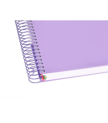 Cuaderno espiral liderpapel a4 micro antartik tapa forrada 120h 100 gr horizontal 5 banda4 taladros color lavanda