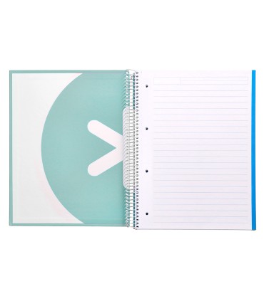 Cuaderno espiral liderpapel a4 micro antartik tapa forrada 120h 100 gr horizontal 5 banda4 taladores color menta