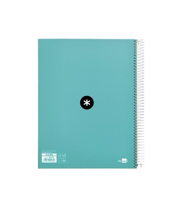 Cuaderno espiral liderpapel a4 micro antartik tapa forrada 120h 100 gr horizontal 5 banda4 taladores color menta