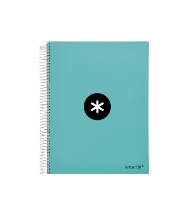 Cuaderno espiral liderpapel a4 micro antartik tapa forrada 120h 100 gr horizontal 5 banda4 taladores color menta