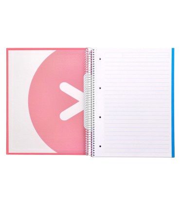 Cuaderno espiral liderpapel a4 micro antartik tapa forrada 120h 100 gr horizontal 5 banda4 taladors color coral