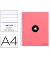 Cuaderno espiral liderpapel a4 micro antartik tapa forrada 120h 100 gr horizontal 5 banda4 taladors color coral