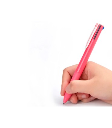 Boligrafo pilot super grip g 4 colores retractil sujecion de caucho tinta base de aceite cuerpo color rosa