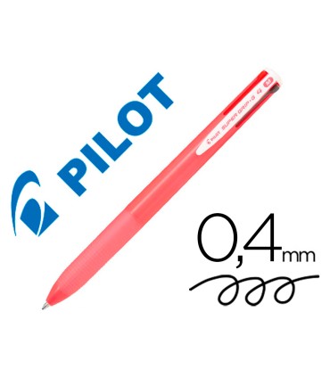 Boligrafo pilot super grip g 4 colores retractil sujecion de caucho tinta base de aceite cuerpo color rosa