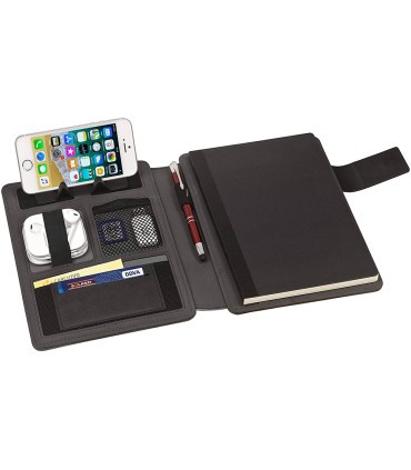 Carpeta portafolios carchivo venture din a5 con cuaderno y soporte smartphone color gris