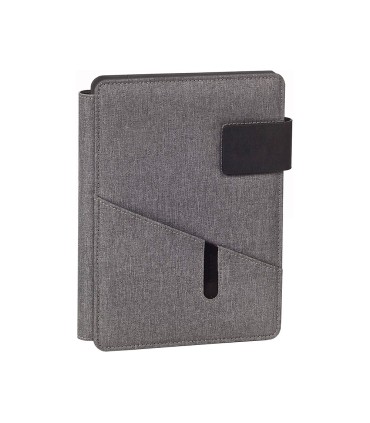 Carpeta portafolios carchivo venture din a5 con cuaderno y soporte smartphone color gris