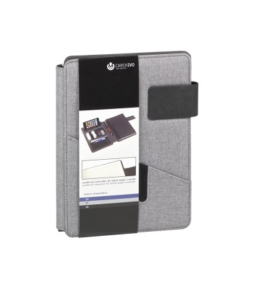 Carpeta portafolios carchivo venture din a5 con cuaderno y soporte smartphone color gris