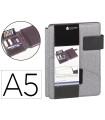 Carpeta portafolios carchivo venture din a5 con cuaderno y soporte smartphone color gris