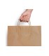 Bolsa kraft basika natural reciclado 90 gr asa retorcida tamano l 320x140x400 mm