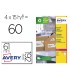 Etiqueta adhesiva avery papel blanco reciclado para archivador 192x61 mm laser pack de 400 etiquetas