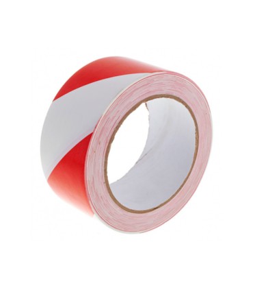 Cinta de senalizacion q connect no adhesiva rojo y blanco 300 mt x 75 mm