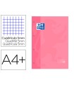 Recambio color 1 oxford din a4+ 80 hojas 90 gr cuadro 5 mm 4 taladros color rosa chicle