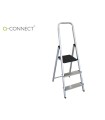 Escalera q-connect de aluminio 3 peldaños 590x400x1260 mm peso maximo 150 kg en-131