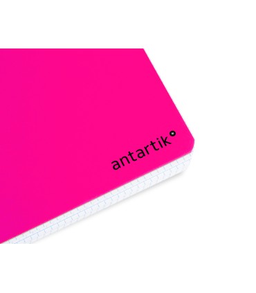 Cuaderno espiral liderpapel a4 antartik tapa dura 80h 90gr cuadro 4mm con margen color rosa fluor