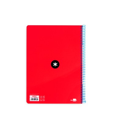 Cuaderno espiral liderpapel a4 antartik tapa dura 80h 90gr cuadro 4mm con margen color rojo