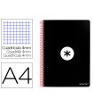 Cuaderno espiral liderpapel a4 antartik tapa dura 80h 90gr cuadro 4mm con margen color negro