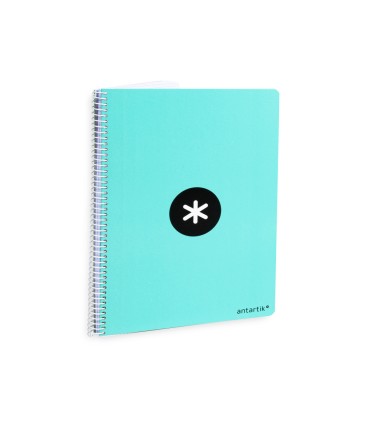 Cuaderno espiral liderpapel a4 antartik tapa dura 80h 90gr cuadro 4mm con margen color menta