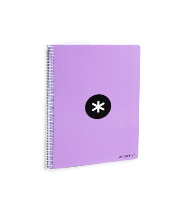 Cuaderno espiral liderpapel a4 antartik tapa dura 80h 90gr cuadro 4mm con margen color lavanda