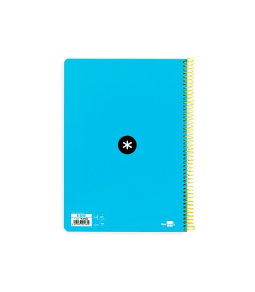 Cuaderno espiral liderpapel a4 antartik tapa dura 80h 90gr cuadro 4mm con margen color azul