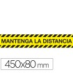 Cinta adhesiva de señalizacion mantenga la distancia de seguridad pvc 165 mc 450x80 mm