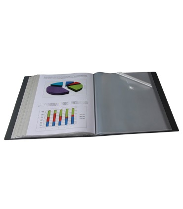 Carpeta liderpapel 60 fundas canguro pp din a4 negro opaco portada y lomo personalizable