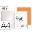 Carpeta liderpapel escaparate 60 fundas polipropileno din a4 naranja fluor opaco