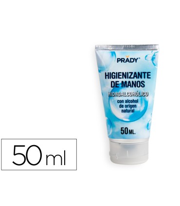 Gel hidroalcoholico higienizante para manos limpiay desinfecta sin necesidad de aclarado bote de 50 ml