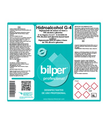 Gel hidroalcoholico higienizante bacterigel g5 virucida bactericida fungiciday levuricida garrafa 5 litros