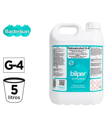 Gel hidroalcoholico higienizante bacterigel g5 virucida bactericida fungiciday levuricida garrafa 5 litros