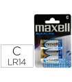 Pila maxell alcalina 1,5 v tipo c lr14 blister de 2 unidades